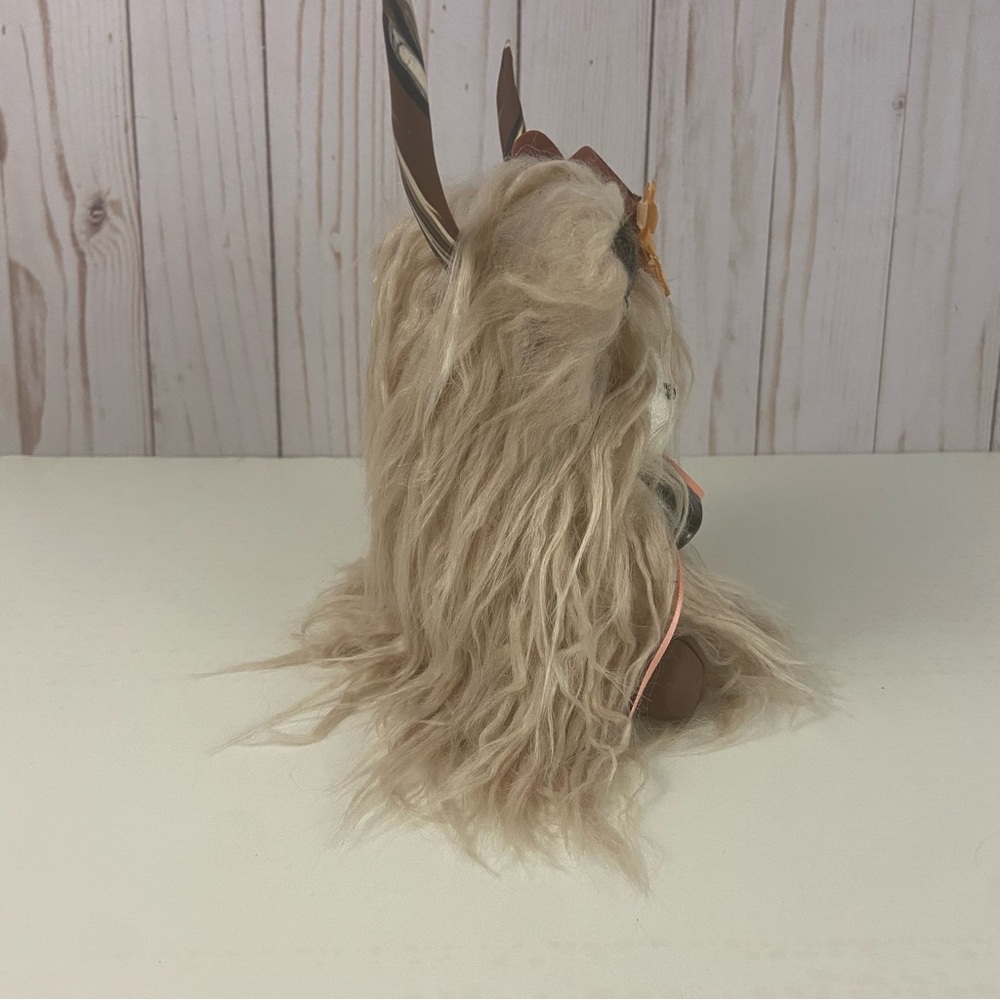 Highland Cow Coo Gnome Champagne Mongolian Fur Cowboy Hat Handmade Farmhouse - Picture 8 of 14
